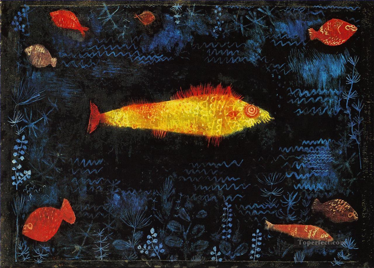 金魚の抽象表現主義油絵